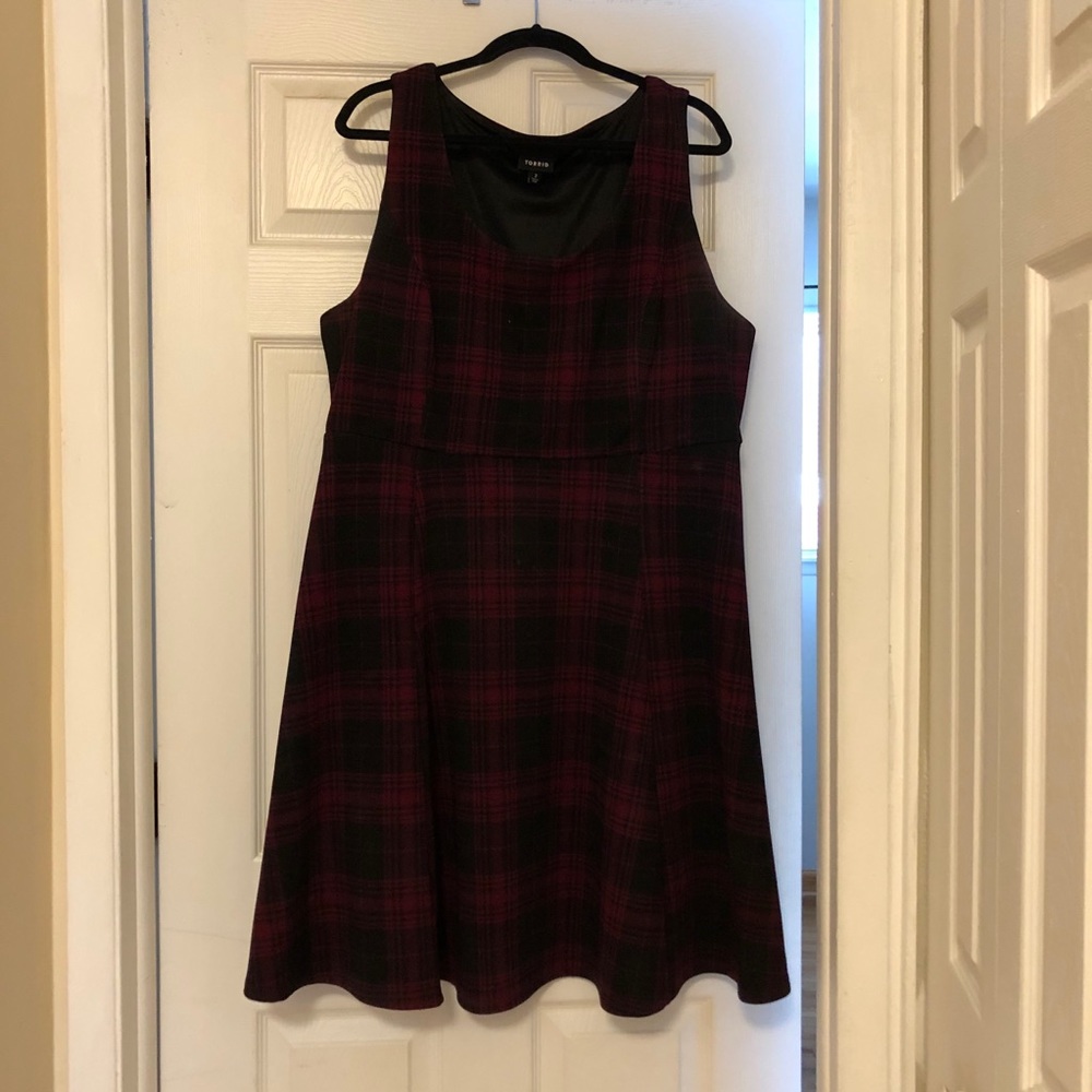 Plaid plus size dress